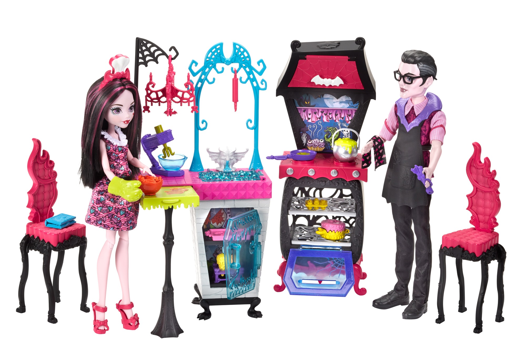 Set de 2 muñecas con cocina Draculaura y familia Monster - Monster High -  