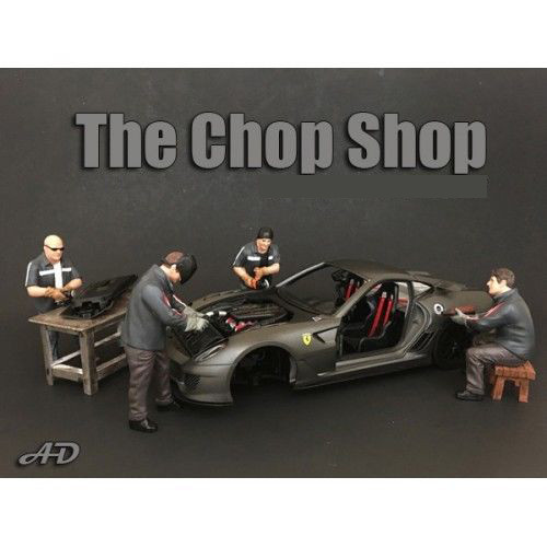 "Chop Shop" de 4 piezas del Conjunto de la Figura de Escala 1:18 Modelos de American Diorama-745751774199-0