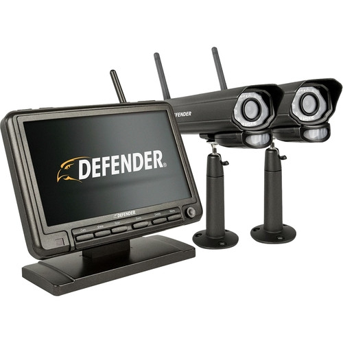 Defender - PhoenixM2 Inalámbrico Digital de 7" Monitor de Sistema de Seguridad DVR con 2 de Largo alcance Cámaras de Visión Nocturna y Grabación en la Tarjeta SD - Negro-061783262221-B-0