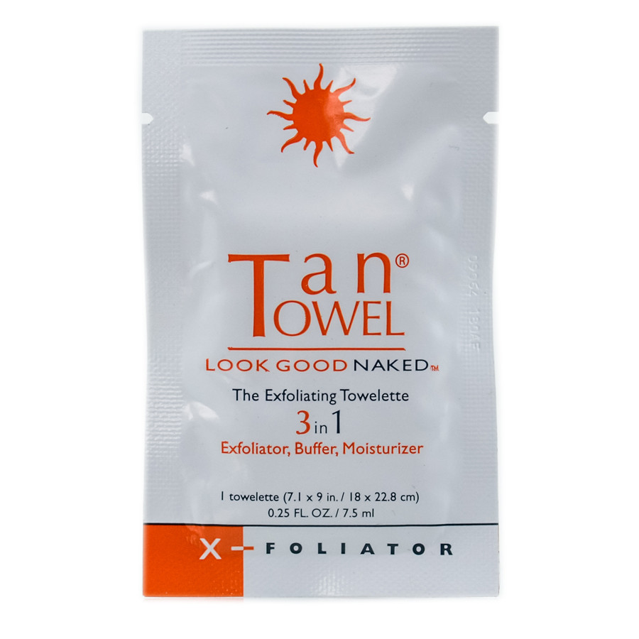 TanTowel El Exfoliante Toallitas - 3 en 1 Exfoliante, Buffer, crema Hidratante (Tamaño : 1 Pack - 0.25 oz)-659711135664-0