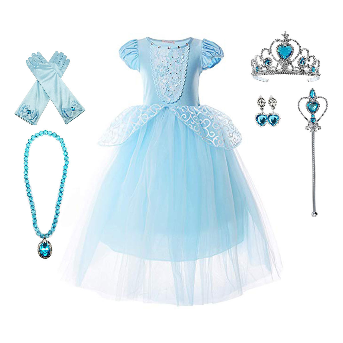 Disfraz Talla 130 para niña Princesa Cenicienta Halloween 