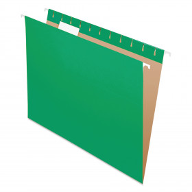 Pendaflex De Color Para Carpetas Colgantes, 1/5 Ficha De La Carta, De Color Verde Brillante, 25/Caja