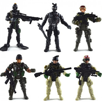 6 piezas de la Figura de Acción del Ejército de los Soldados de Juguete con un Arma / Figuras Militares Playsets-600686873549-A-0