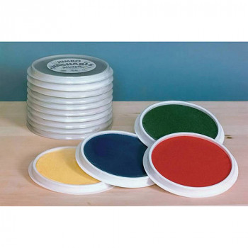 Centro empresas pintura lavable Circular enorme sello almohadillas, 6", una variedad de colores, juego de 4-734653029773-0