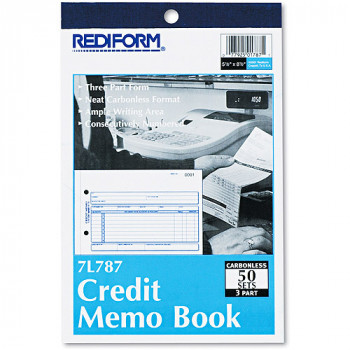 Libro de notas de crédito triplicado autocopiativo Rediform 5-1/2 "x 7-7/8"-077925017871-0