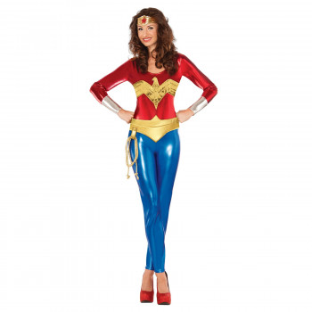 Mujeres superhéroe estilo Wonder Mujer Clásico Catsuit Traje - Tamaño: xsmall-883028162949-0