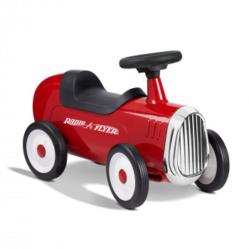 Radio Flyer 608Z Classic Steel Body Kids Little Red Roadster con fun sound horn-042385114064-0