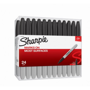 Sharpie Permanente Markers, Punto Fino, Negro, 24 Conde-071641144057-0