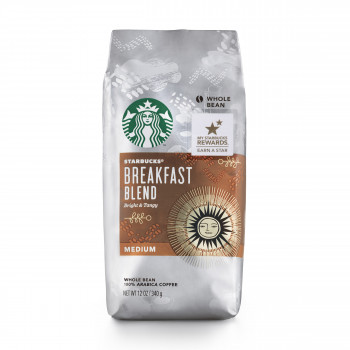 Starbucks Desayuno Mezcla Medio Asado En Grano De Café, De 12 Onzas Bolsa - -762111206244-0
