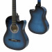 Eléctrica, Guitarra Acústica De Corte De Diseño Con Estuche De Guitarra, Correa, Afinador Azul De Nuevo-813373010978-1